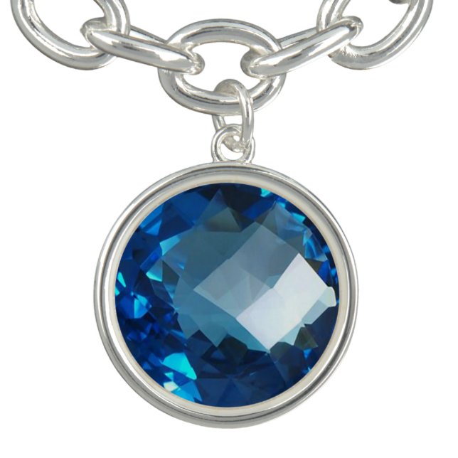 Blue Topaz 2 Charm Bracelet (Design)