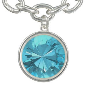 Blue Topaz 3 Charm Bracelet