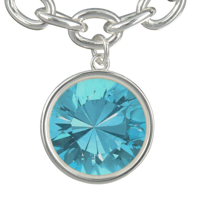 Blue Topaz 3 Charm Bracelet (Design)