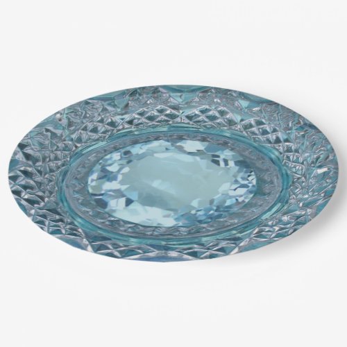 Blue Topaz and Cut Glass Paper Plates