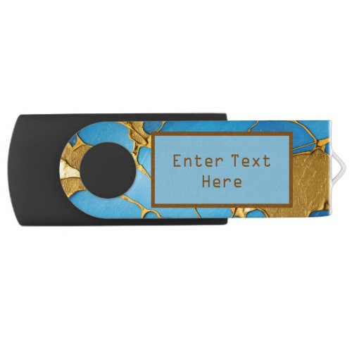 Blue Topaz and Gold Inspired Flash Drive 02