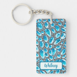 Blue Topaz and Silver Inspired Keychain (06)