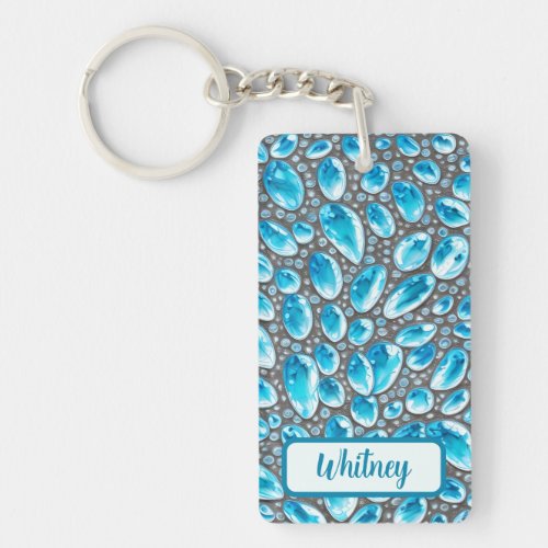 Blue Topaz and Silver Inspired Keychain 06