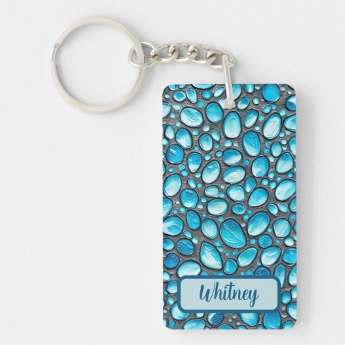 Blue Topaz and Silver Inspired Keychain 08