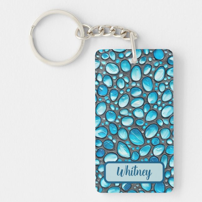 Blue Topaz and Silver Inspired Keychain (08) (Front)
