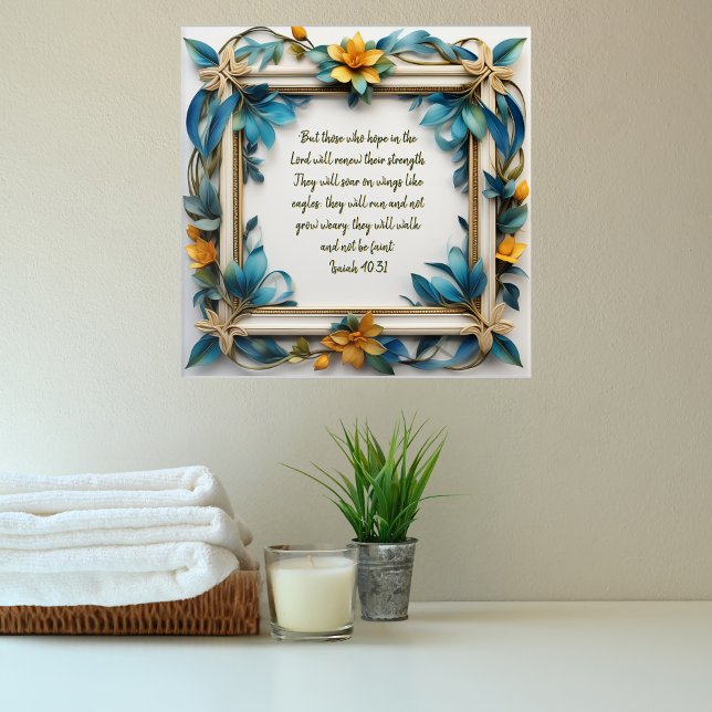 Blue Topaz Blossom Frame Customizable Acrylic Print (Creator Uploaded)