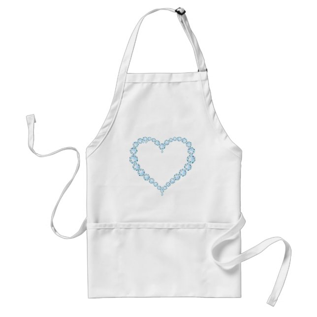 Blue Topaz Gem Heart Adult Apron (Front)