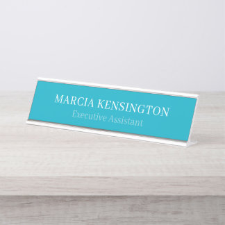 Blue Topaz Modern Professional Desk Name Plat Plate