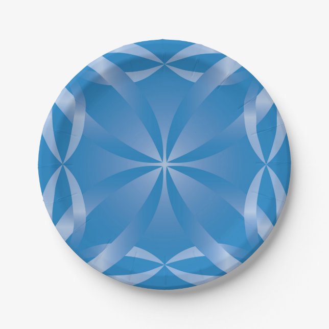 blue topaz pattern paper plates (Front)