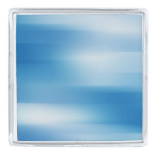 Blue topaz silver finish lapel pin