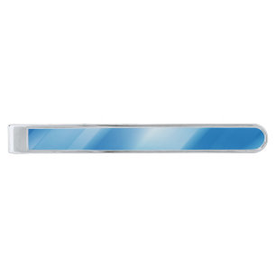 Blue topaz silver finish tie bar