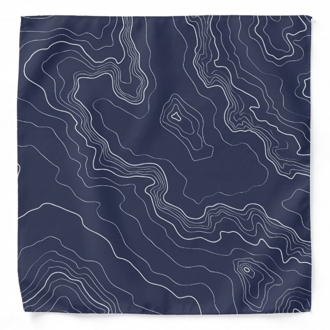 Blue topography map bandana (Front)
