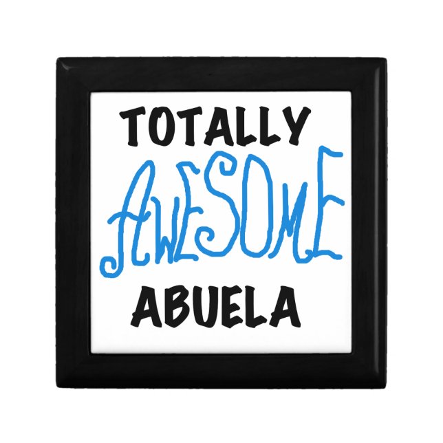 Blue Totally Awesome Abuela Gifts Jewelry Box (Front)