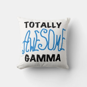 Blue Totally Awesome Gamma Gifts Throw Pillow