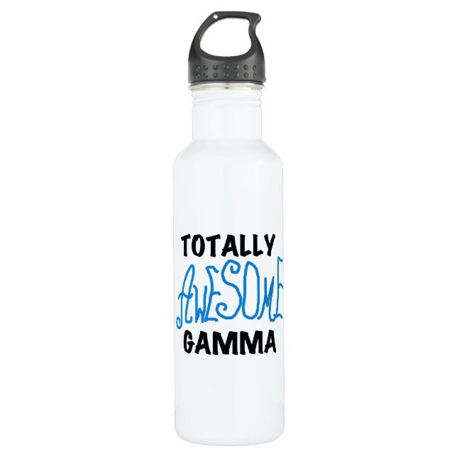 Blue Totally Awesome Gamma Water Bottle (Front)