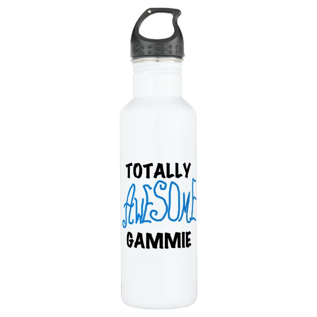 Blue Totally Awesome Gammie Stainless Steel Water Bottle (Front)