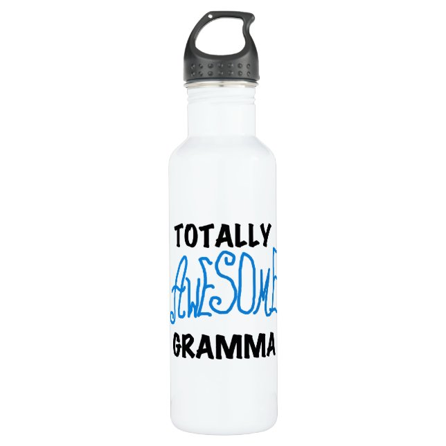 Blue Totally Awesome Gramma Water Bottle (Front)