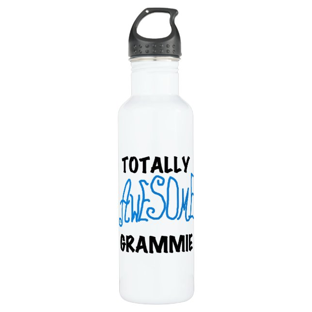 Blue Totally Awesome Grammie Water Bottle (Front)