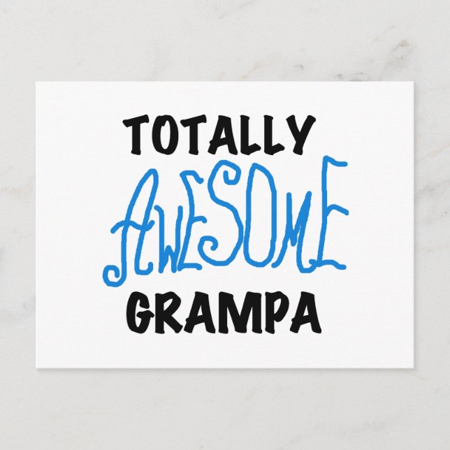 Blue Totally Awesome Grampa T-shirts and Gifts Postcard (Front)