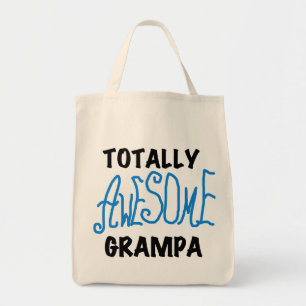 Blue Totally Awesome Grampa T-shirts and Gifts Tote Bag