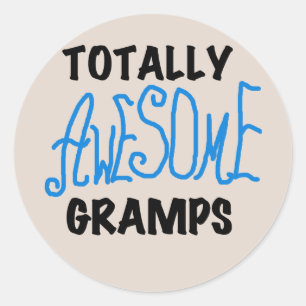 Blue Totally Awesome Gramps T-shirts and Gifts Classic Round Sticker