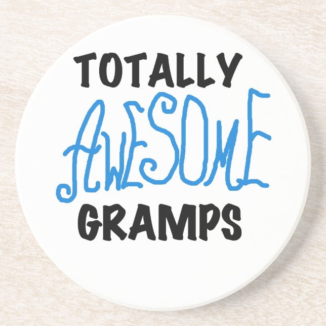 Blue Totally Awesome Gramps T-shirts and Gifts Drink Coaster (Front)