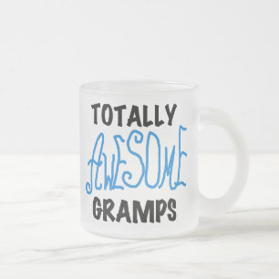Blue Totally Awesome Gramps T-shirts and Gifts Frosted Glass Coffee Mug