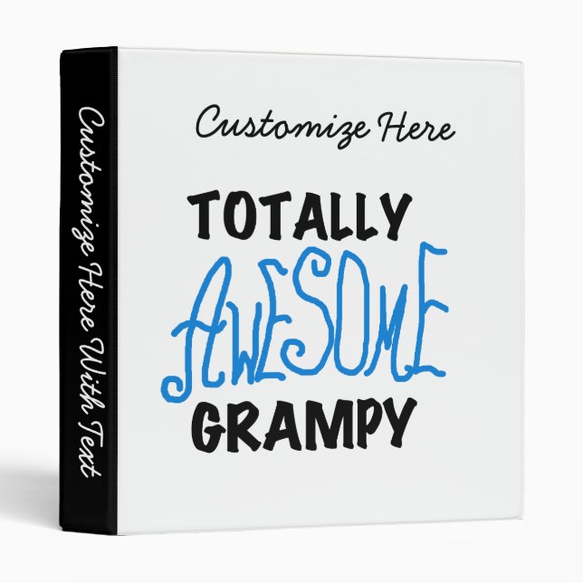 Blue Totally Awesome Grampy Tshirts and Gifts Binder (Front/Spine)