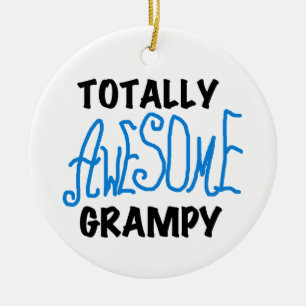 Blue Totally Awesome Grampy Tshirts and Gifts Ceramic Ornament