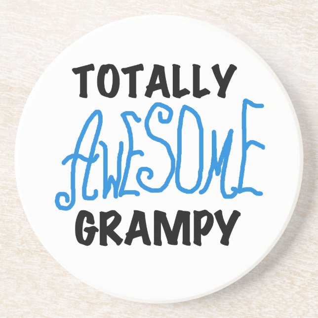 Blue Totally Awesome Grampy Tshirts and Gifts Drink Coaster (Front)