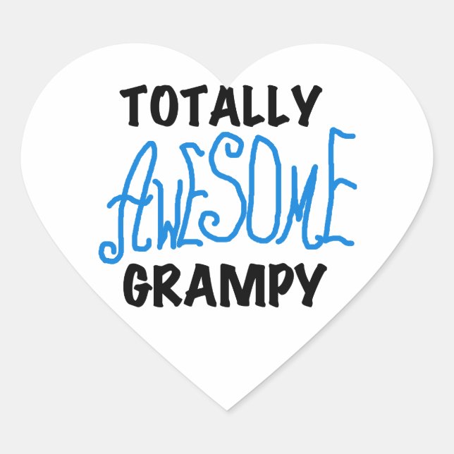 Blue Totally Awesome Grampy Tshirts and Gifts Heart Sticker (Front)