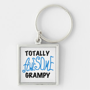 Blue Totally Awesome Grampy Tshirts and Gifts Keychain