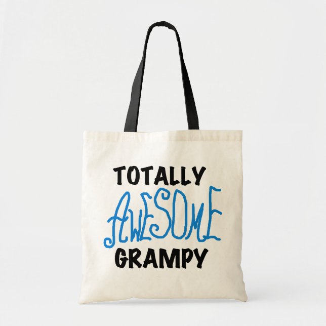 Blue Totally Awesome Grampy Tshirts and Gifts Tote Bag (Front)