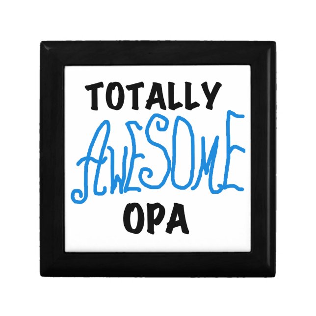 Blue Totally Awesome Opa T-shirts and Gifts Jewelry Box (Front)