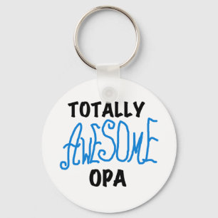 Blue Totally Awesome Opa T-shirts and Gifts Keychain