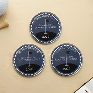 Blue Tournament Golf Club Name Ball Marker