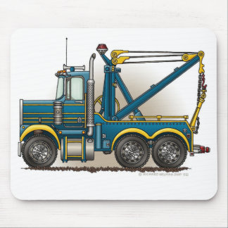 Blue Tow Truck Wrecker Mouse Pad