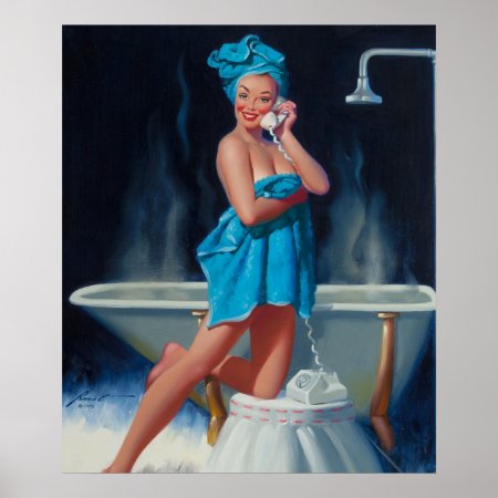 Blue Towel, 1995 Pin Up Art Poster