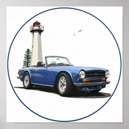 Blue TR6 Poster