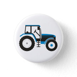 Blue Tractor Badge Button