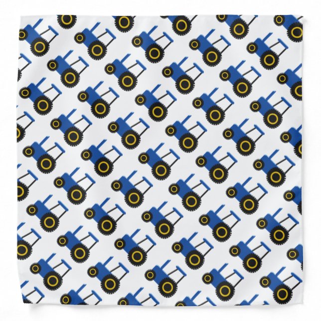Blue Tractor Design Bandana (Front)