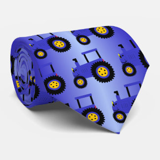Blue Tractor Design Neck Tie