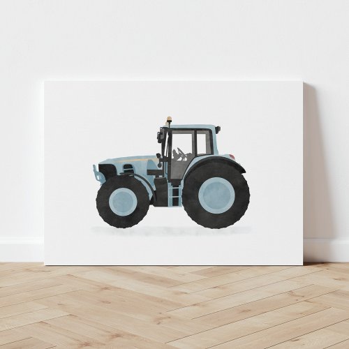 Blue Tractor Farm Vehicle Canvas Print