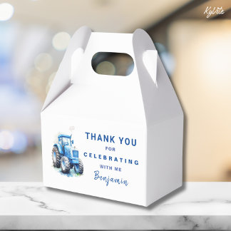 Blue Tractor Gable Box Template Boy Birthday