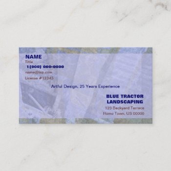 Blue Tractor Landscaping Business Card by profilesincolor at Zazzle