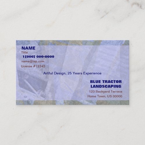 Blue Tractor Landscaping Business Card