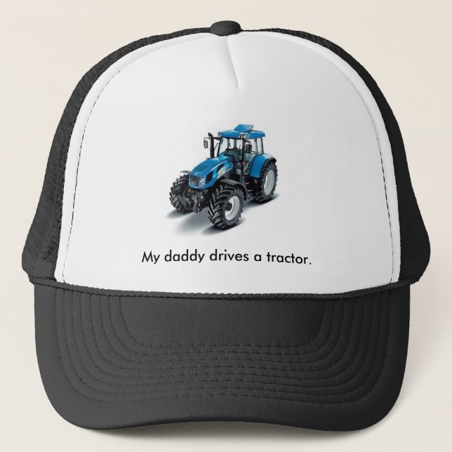 Blue tractor, My daddy drives a tractor. Trucker Hat (Front)