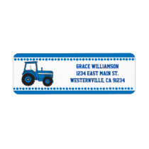 Blue Tractor Return Address Labels