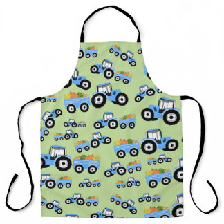 Blue Tractor Truck Farm Produce Apron