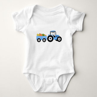 Blue Tractor Truck Farm Produce Baby Bodysuit
